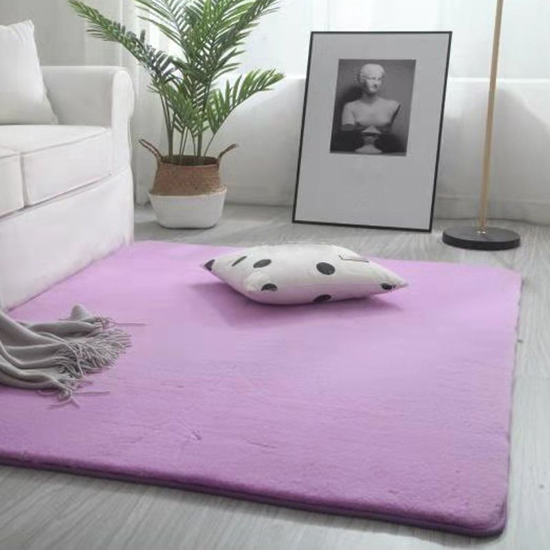 Modern Carpet Pure Color Polyester Area Rug Anti-Slip Easy Care Rug for Living Room