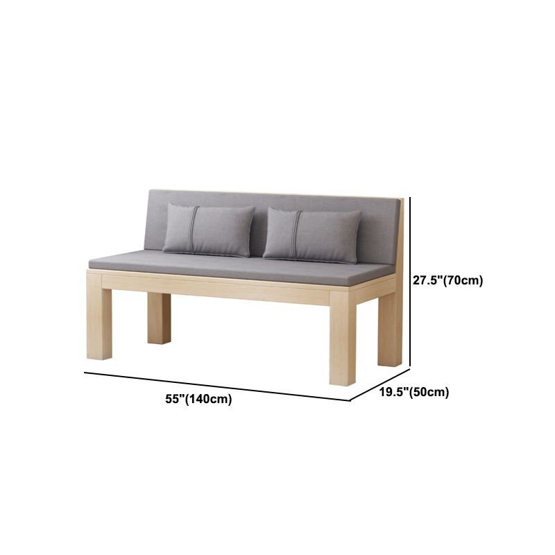 Modern 2/3-seater Settee Fabric Armless Settee with Wood Accents