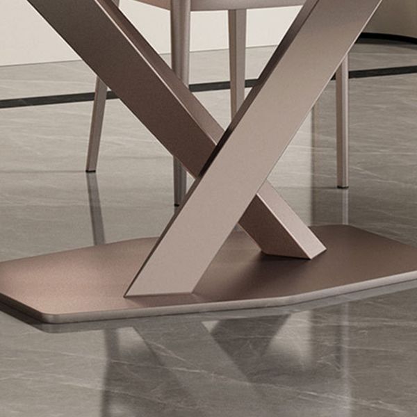 Glam Style Rectangle Table Set 1/2/5/7 Pieces Dining Set with Metal Legs