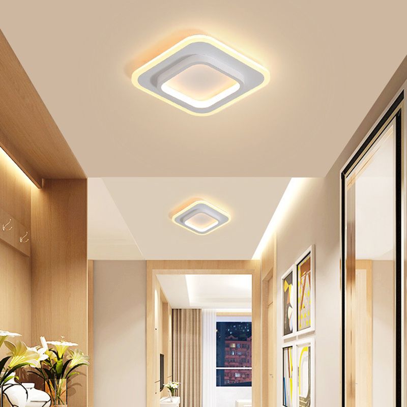 Simplicity Geometrical Flush Ceiling Light Fixture Acrylic LED Aisle Flush Mount Fixture