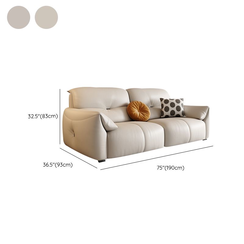 Modern Genuine Leather Sectional Sofa, Pillow Top Arm Sectional Sofa