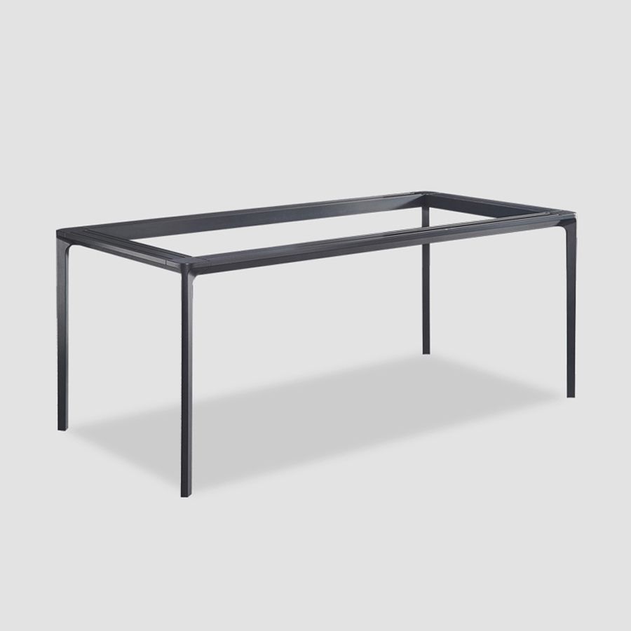 Rectangle Dining Table Sintered Stone Table Industrial Style with 4 Legs