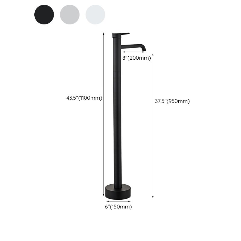 Floor Mounted Metal Freestanding Tub Filler Swivel Low Arc Freestanding Faucet