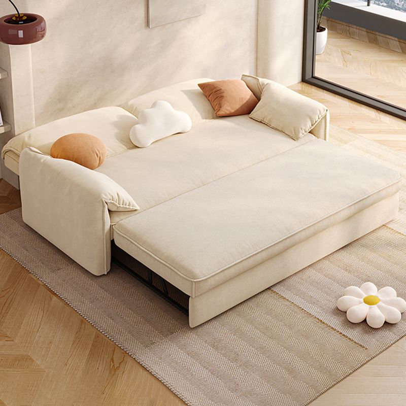 35" Wide Scandinavian Sleeper Sofa Futon Foldable White Sleeper Sofa