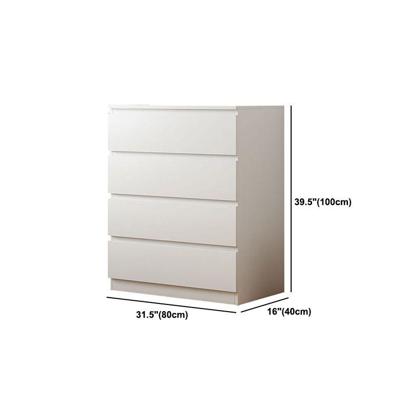 Modern White Wood Chest Bedroom Storage Chest with Mute Rail