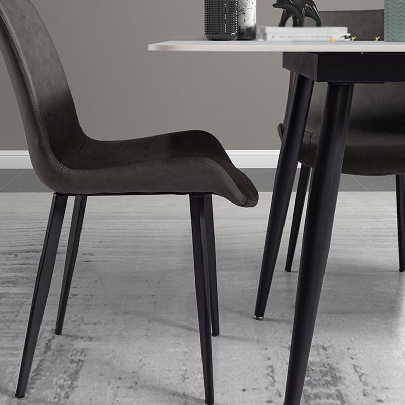 Rechteck zweifarbige Esstisch Sintered Stone Tisch Industrie mit 4 Beinen