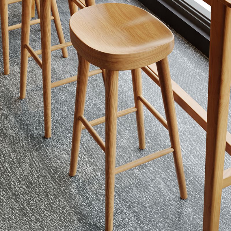 Modern Rectangle Pub Table Set 1/2/4 Pieces Wooden Counter Table with Backless Stools