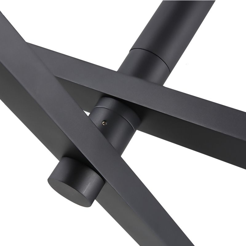 Linearer Schatten Metall Kronleuchter Lichter moderne Kronleuchterbeleuchtung in Schwarz