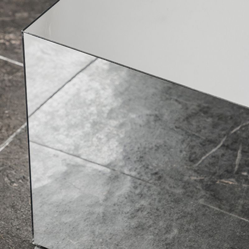 Square Plastic End Table Set Mirrored Block Side Table for Bedside