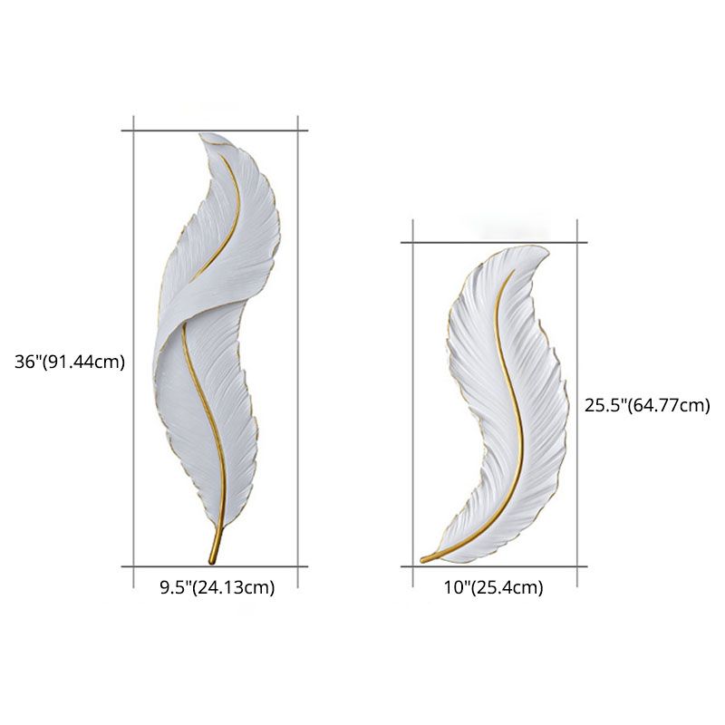 Lámpara de pared contemporánea de pared de resina de plumas de 1 luces para sala de estar para sala de estar