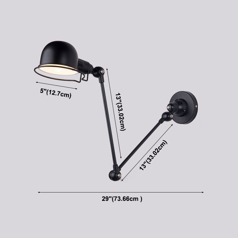 Lámpara de pared del brazo oscilante en el lámpara de apliques industriales negros para el restaurante de la cocina