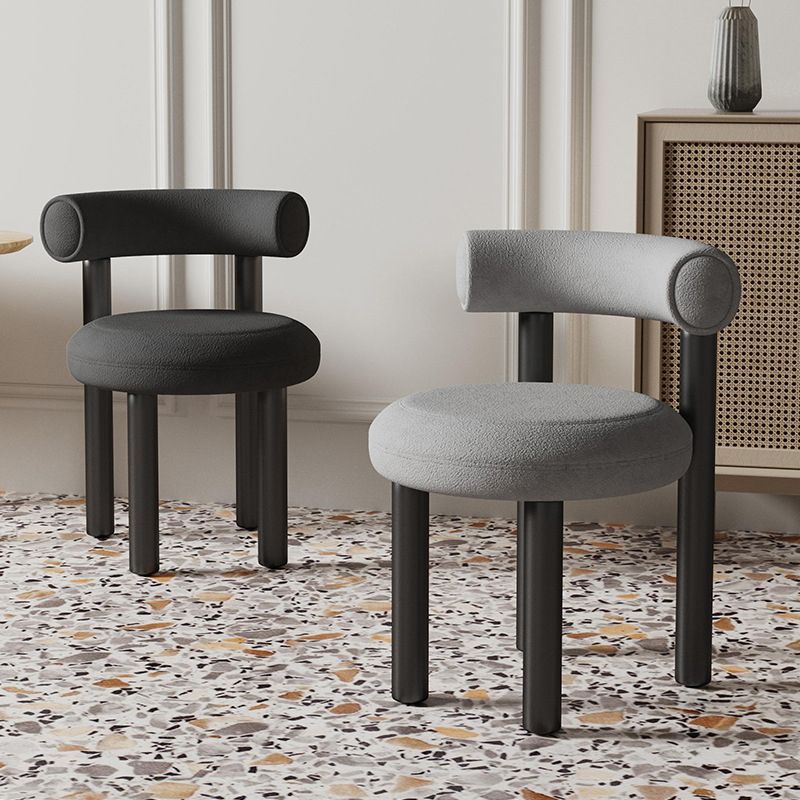 Chaise latérale de style moderne, chaise de salle à manger en métal à dossier ouvert multicolore d'intérieur