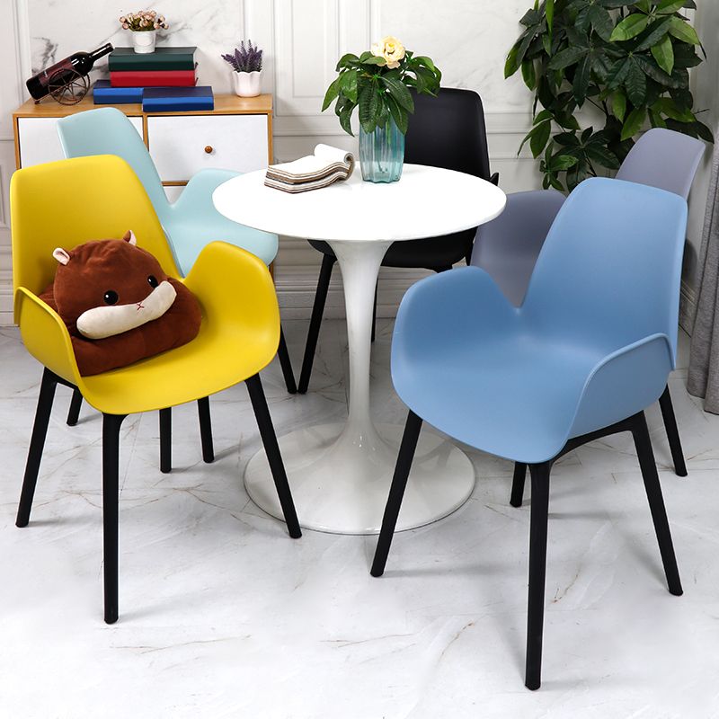 Plastic Dining Armchair Glam Style Dining Room Chair for Home