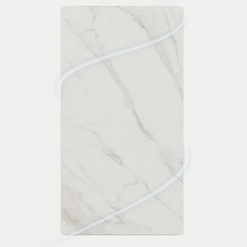 Contemporary Table Dining Set with Sintered Stone Table and Upholstered Chairs