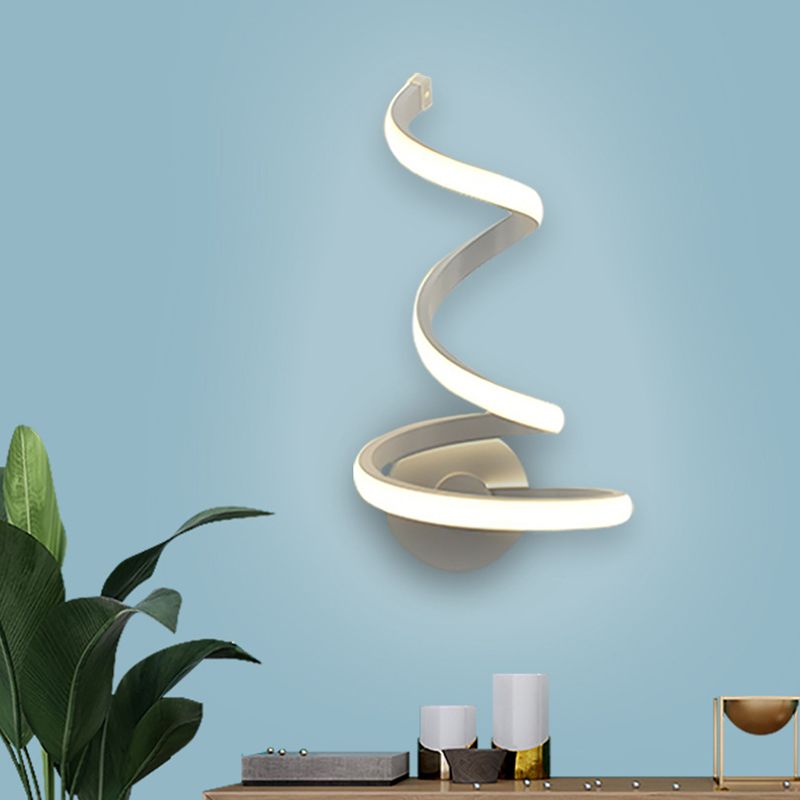 LED Esszimmer Leuchte hell modernistische weiße Wandmontagelampe mit spiralförmigem Acrylschatten