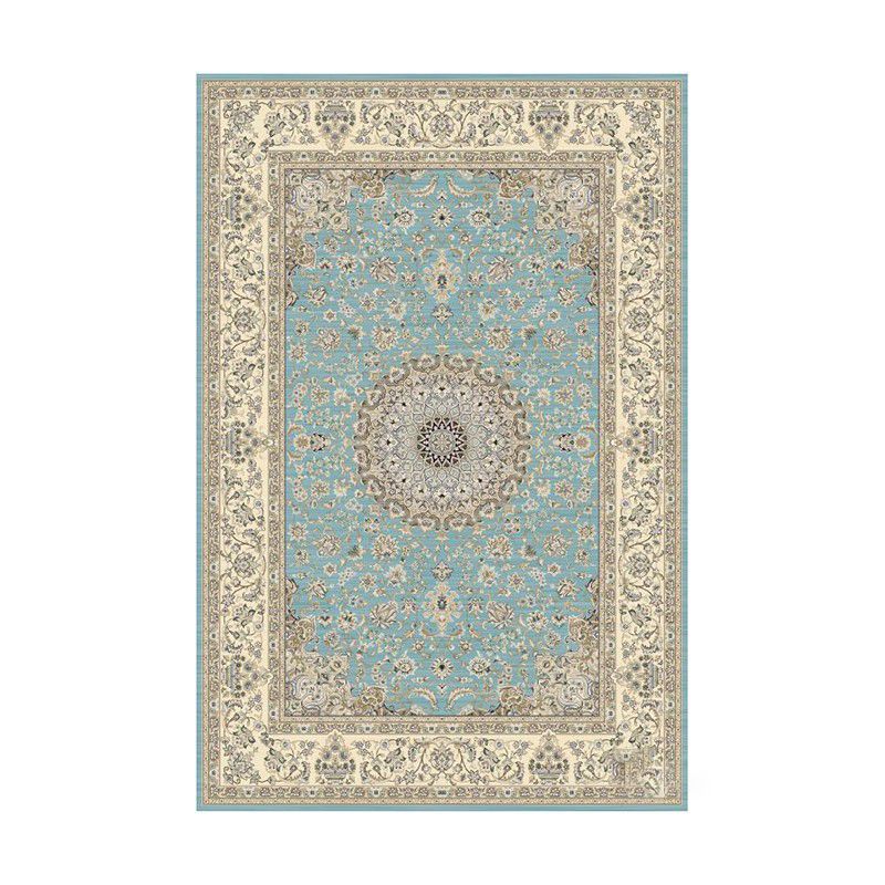 Tone rouge tapis fleur octogone Polyester tapis en détresse tapis intérieur de support antidérapant pour le salon