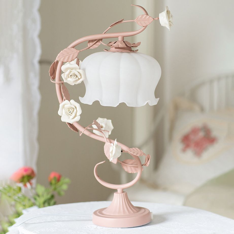 Modern Style Bowl Shape Table Lighting Glass 1 Light Table Lamp for Bedroom