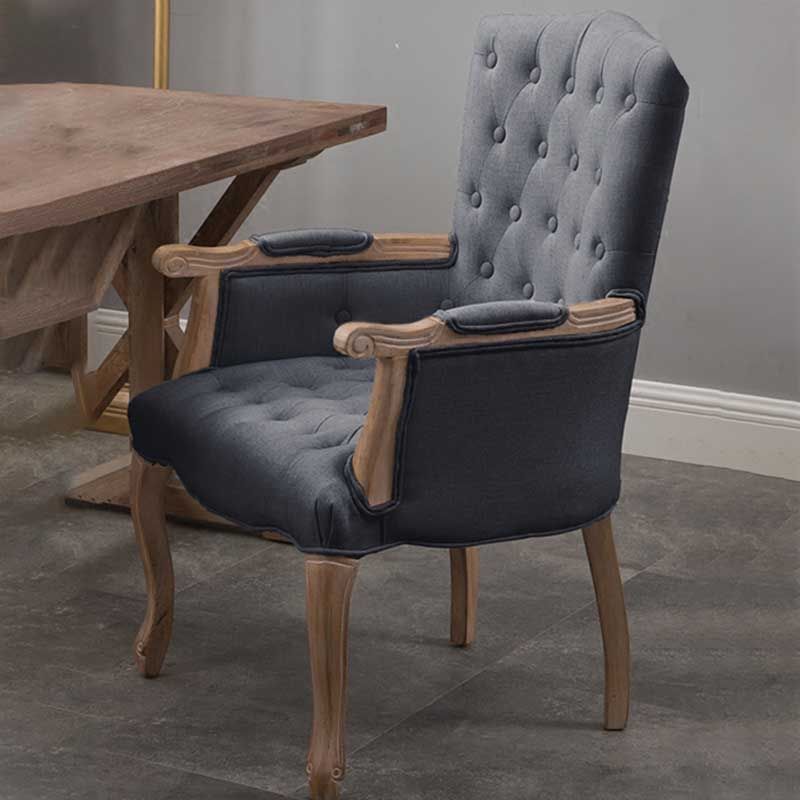 Chaise d'intérieur de style campagnard en bois massif, chaise de salle à manger Parsons de 23'' de large