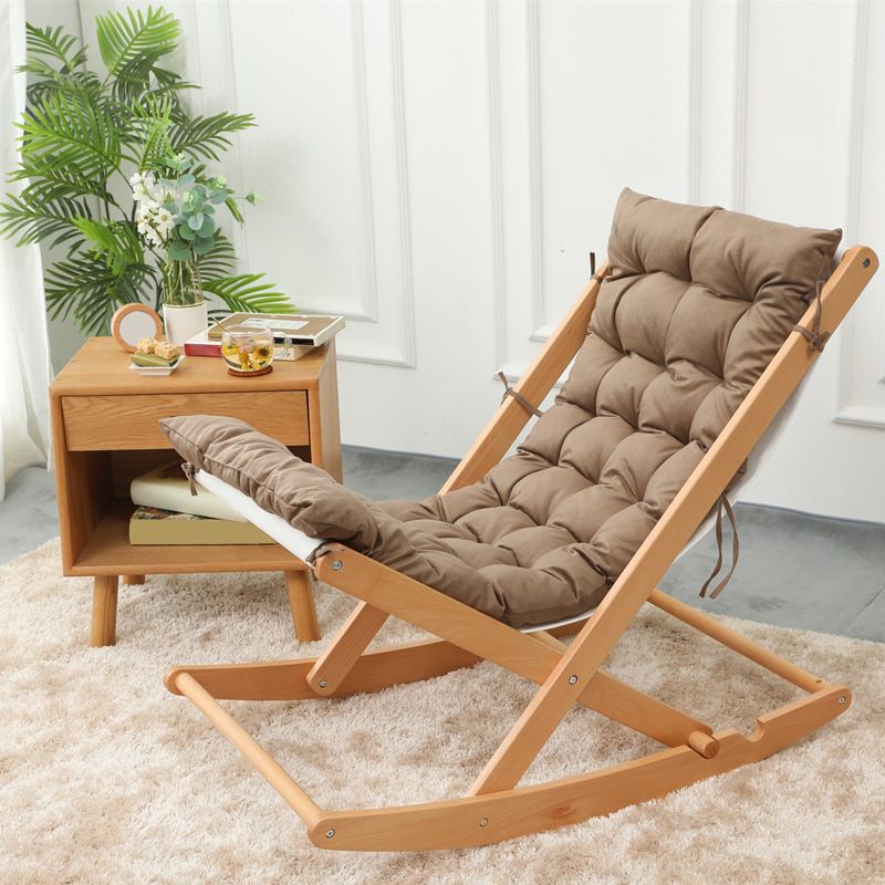 Modern Simple Style Rocking Chair Indoor Wooden Rocking Chair for Living Room