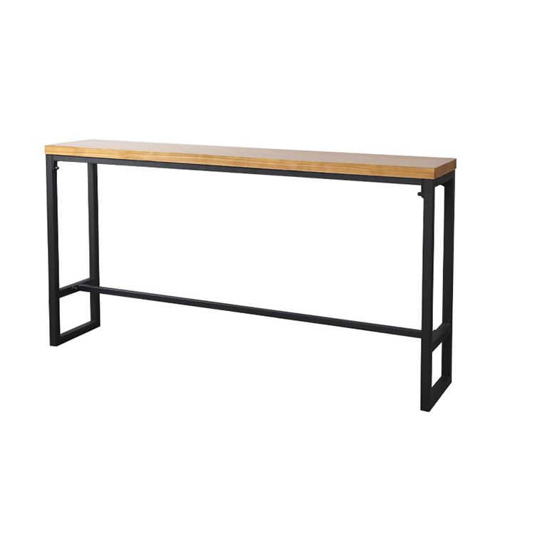 Modern Rectangle Bar Dining Table Wood Bar Height Table with Trestle Base