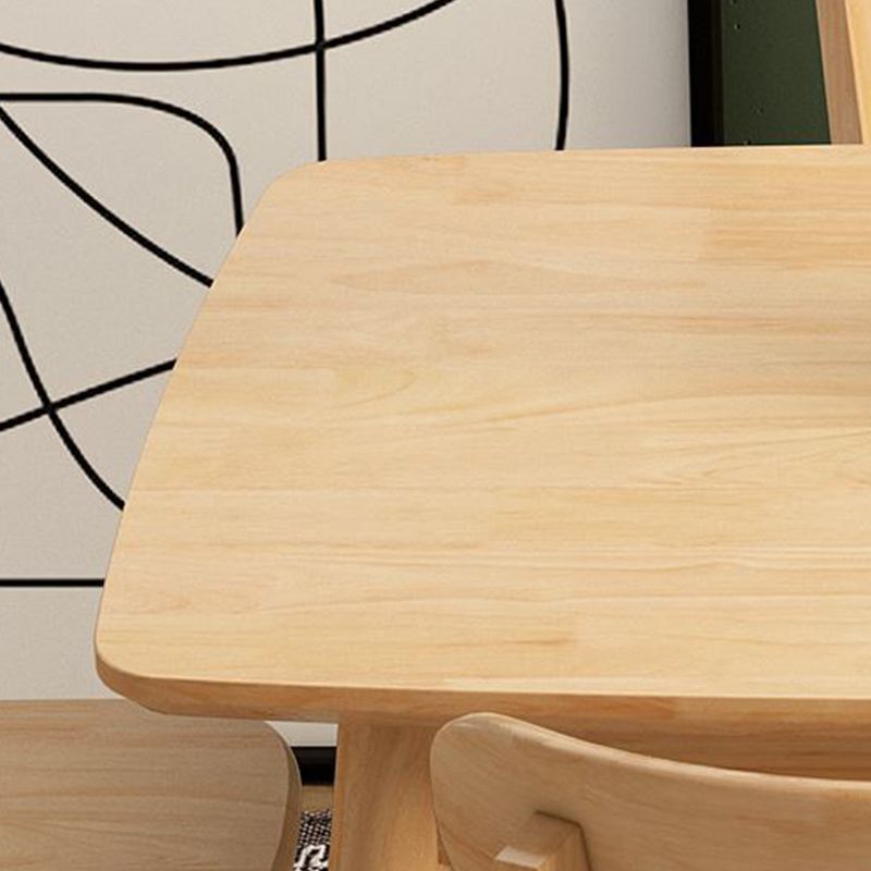 Nordic Glam Dining Wood Table Dining Rectangle Table with Wood Legs