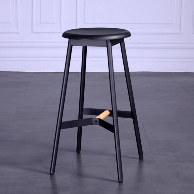 Modern Style Bar-stool Round Seat Counter Bar Stool with Metal Legs for Home