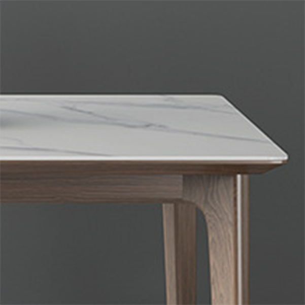 Modern Sintered Stone Top Dining Set Rectangle 1/2/3/4/5/7 Pieces Wooden Table Set