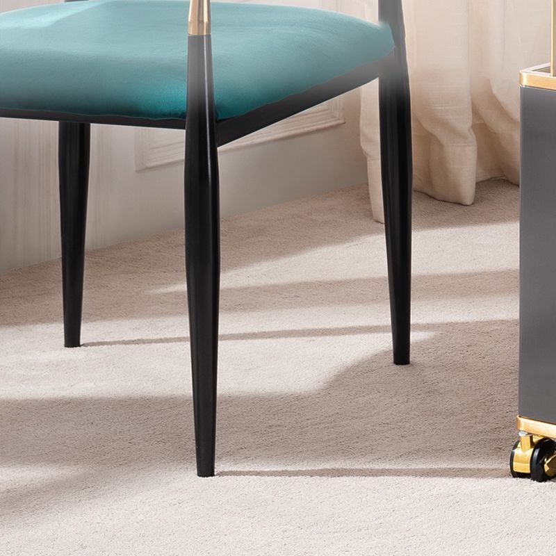 Glam Style Arm Chair Velvet Open Back Dining Chair for Home Use