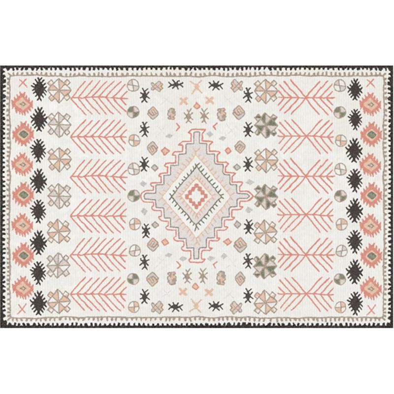 Multi Color Geometric Print Rug Synthetics Bohemia Carpet Stain Resistant Pet Friendly Non-Slip Backing Rug for Living Room