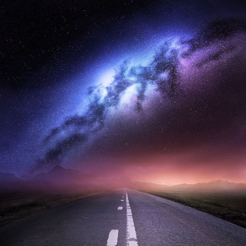 Huge Constellations View Mural for Bathroom Universe Wall Art in Dark Color, Stain-Proofing