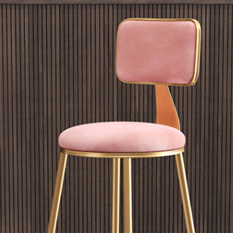 Nordic Style Bar-stool Round Seat Counter Bar Stool with Metal Legs for Home Use