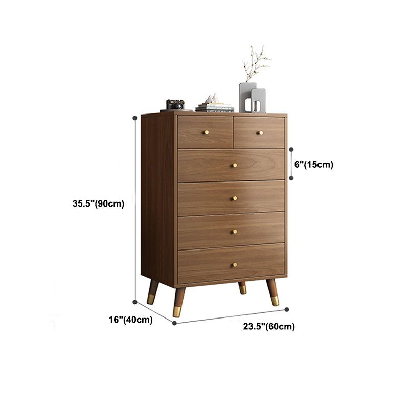 Classic Glam Chest Vertical Brown Wooden Storage Chest with Drawer