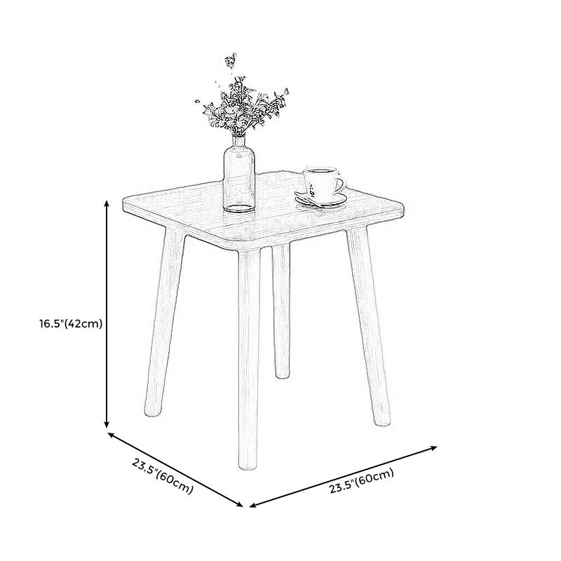 16.5"Tall Square End Table Black/white/brown Wood 4 Legs Side Table