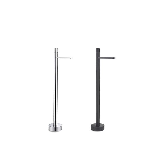 Floor Mounted Freestanding Tub Filler Freestanding High Arc Tub Filler Trim in Silver