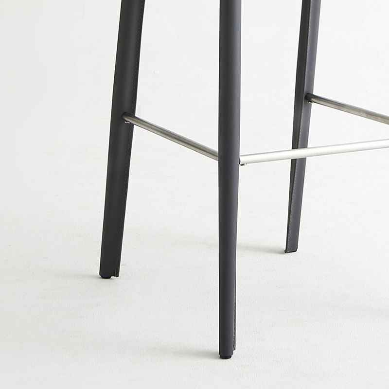 Faux Leather Bar Stools Modern Style Patio Bar Stool with Backrest