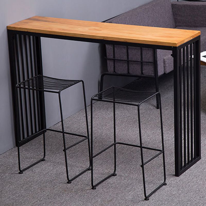 Modern Bar-height Table with Black Base 41.3-inch Height Table for Patio Use