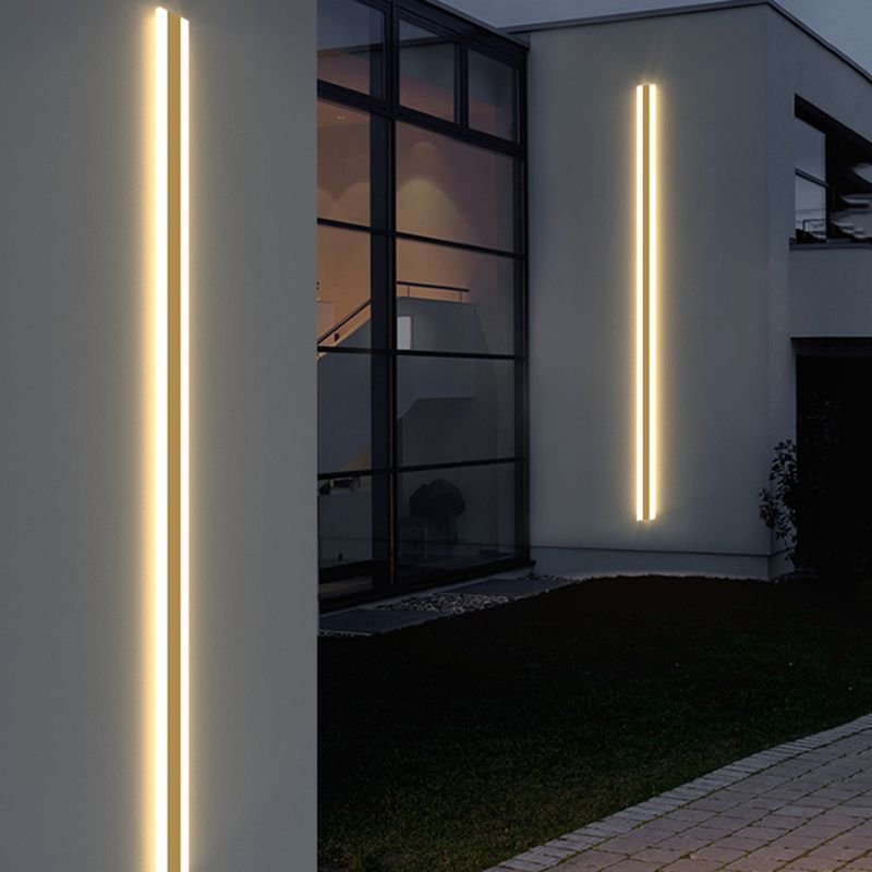 Forma lineal Luz de pared de metal Estilo moderno 1 Luz de montaje de pared de luz en oro