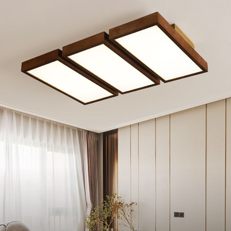 Modern Ceiling Lamp Wooden Flush Mount Light Fixture for Bedroom