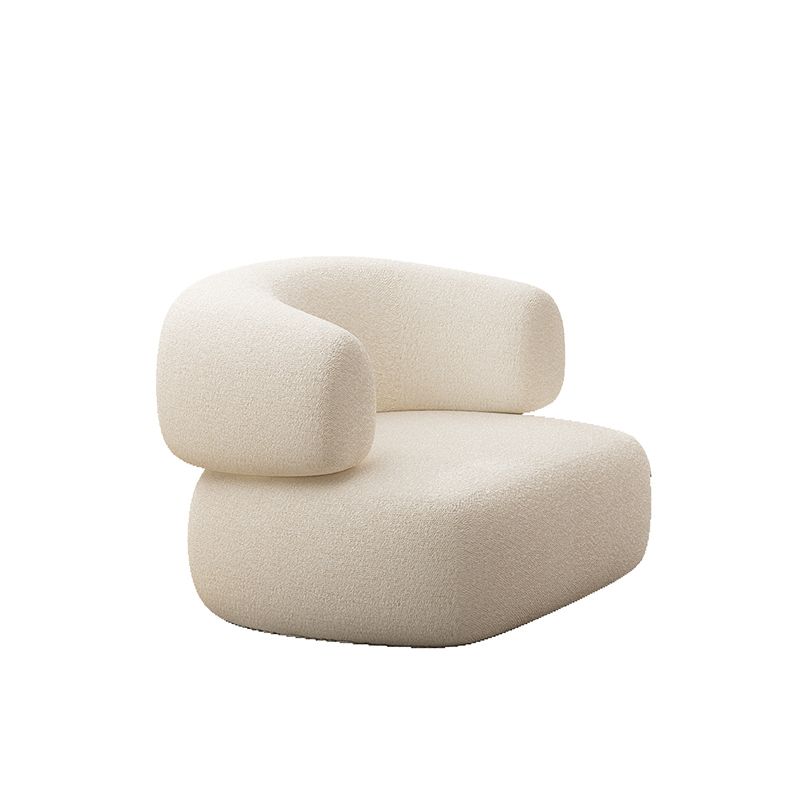 Modern Camel Back Sofa 27.56"High Round Arm Sofa for Apartment, White