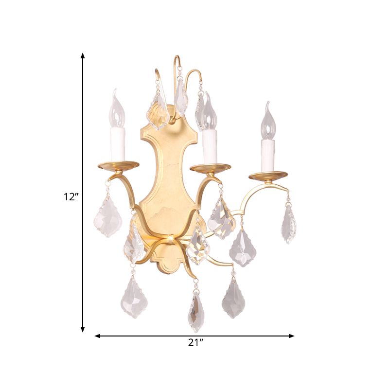 Lámpara de muro de pared de la sala de estar con curvas curvas doradas con acento de cristal