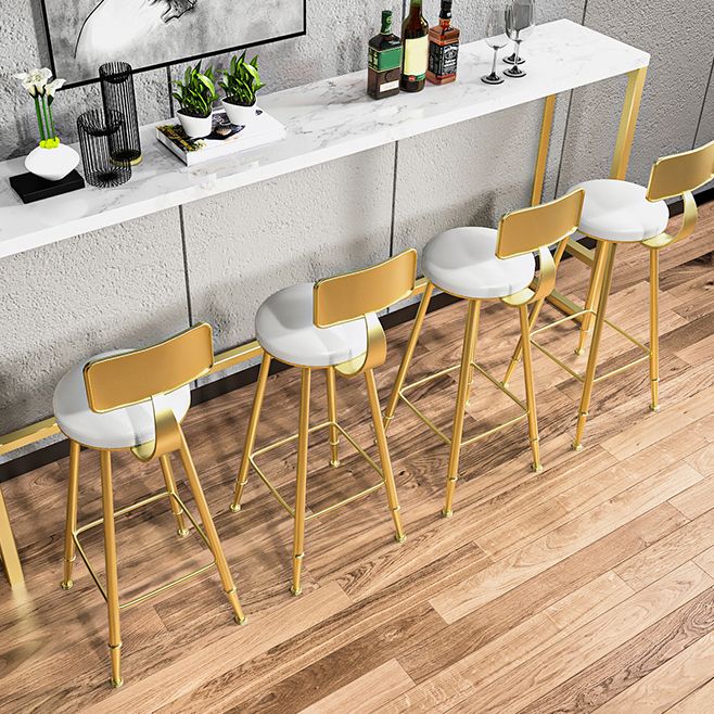 Industrial Armless Backrest Counter Stool Iron Bar Stool with Seat and Pedal