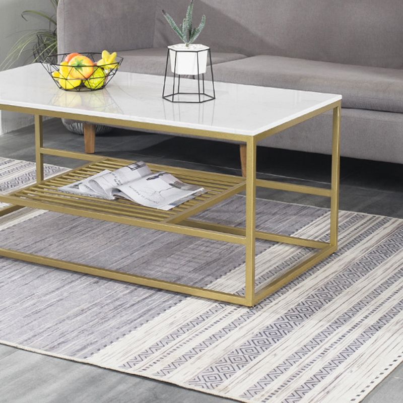 Glam Rectangular Coffee Table Frame 1 Coffee Table for Living Room