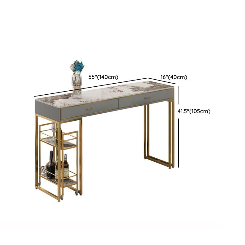Rectangular Bar Stool and Table Set 1/3 Pieces Pub Table Set for Dining Room