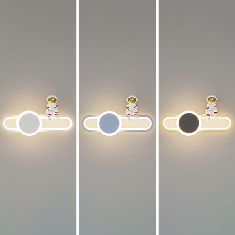 Nordic Style Iron Wall Light Ellipse Shape Wall Lamp for Children's Room (Included Doll)
