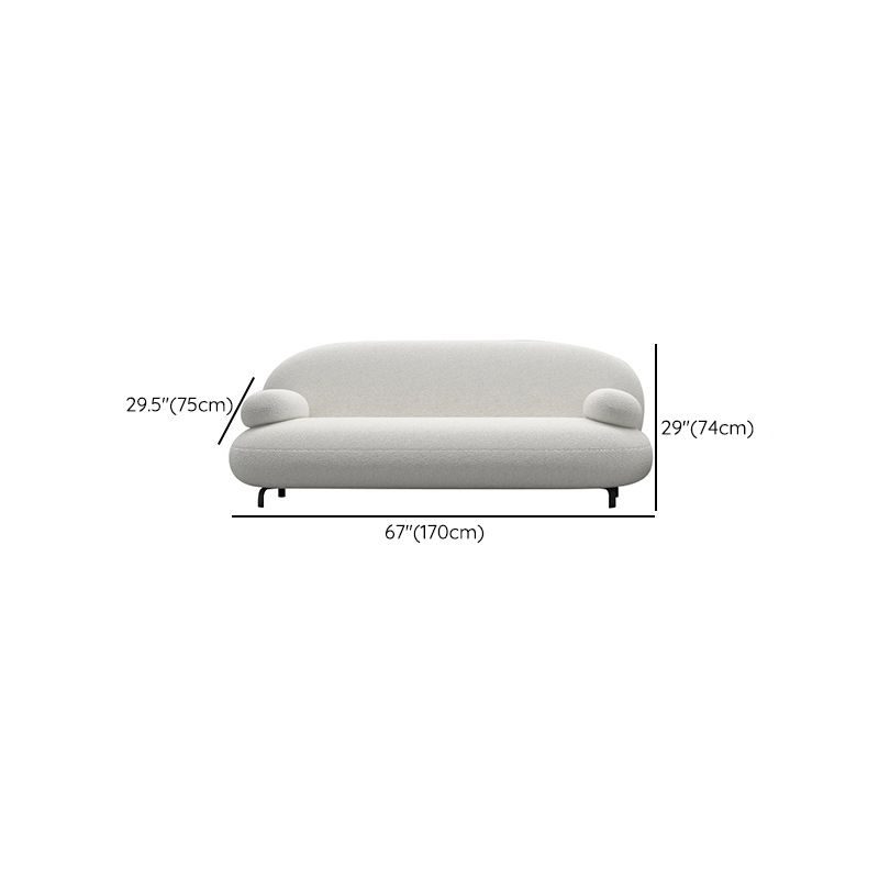 Standard Round Arm Sofa Modern Minimalist Fabric Sofa in White