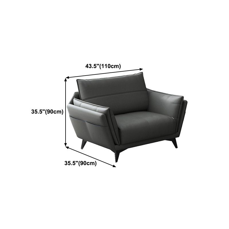 Stain Resistant Faux Leather with Storage Living Room Square Arm Seating