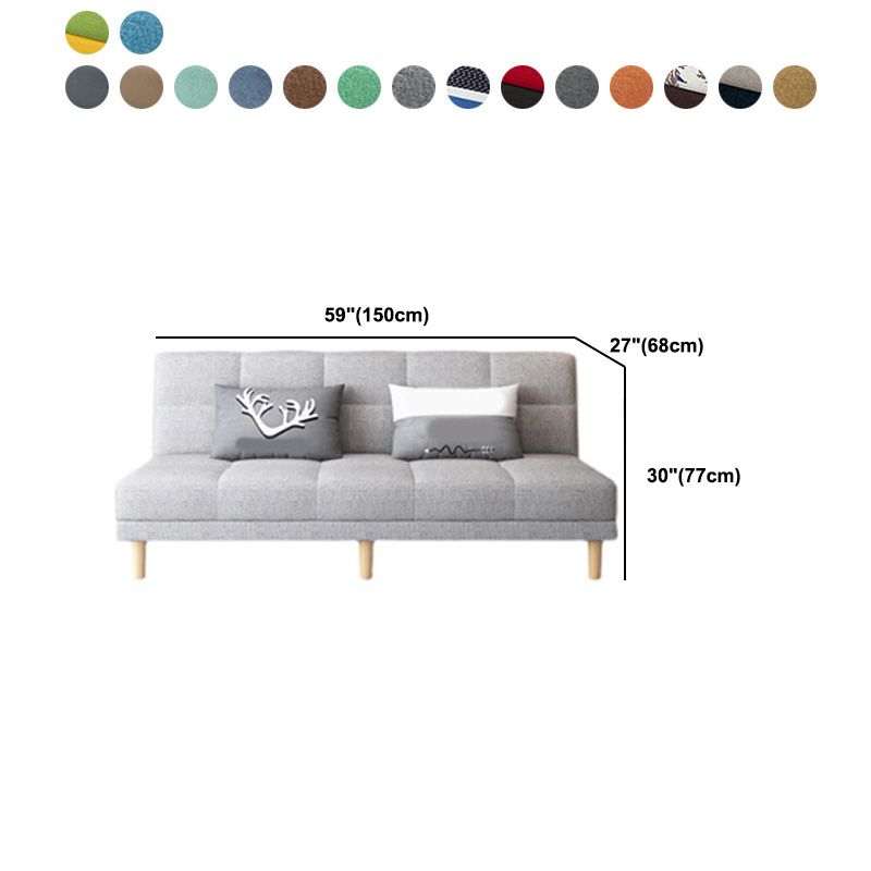 Contemporary Linen Armless Sleeper Sofa Convertible Sofa for Living Room, Apartment