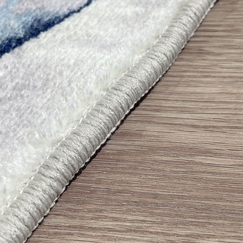Minimalist Color Rendering Rug White Tone Polyester Area Carpet Stain Resistant Rug for Living Room