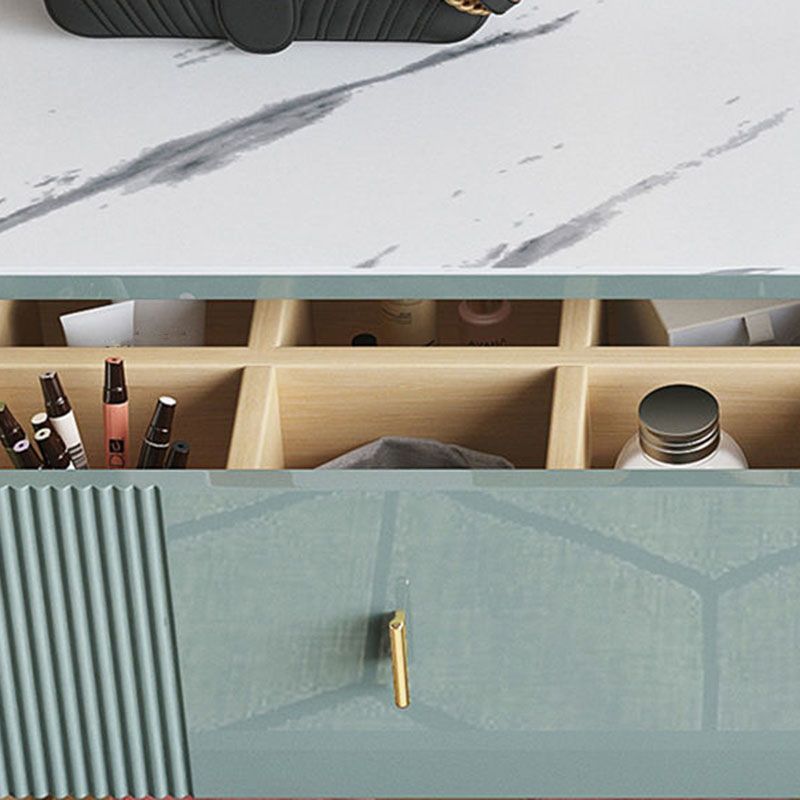 Glam Double Dresser Stone Horizontal Storage Chest Dresser for Bedroom