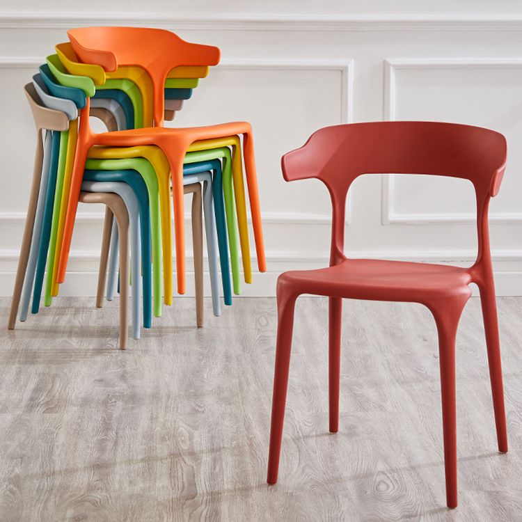 Silla lateral contemporánea interior con respaldo abierto Silla apilable de plástico para comedor individual